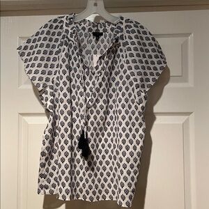 Talbots Navy and White Patterned Shirt